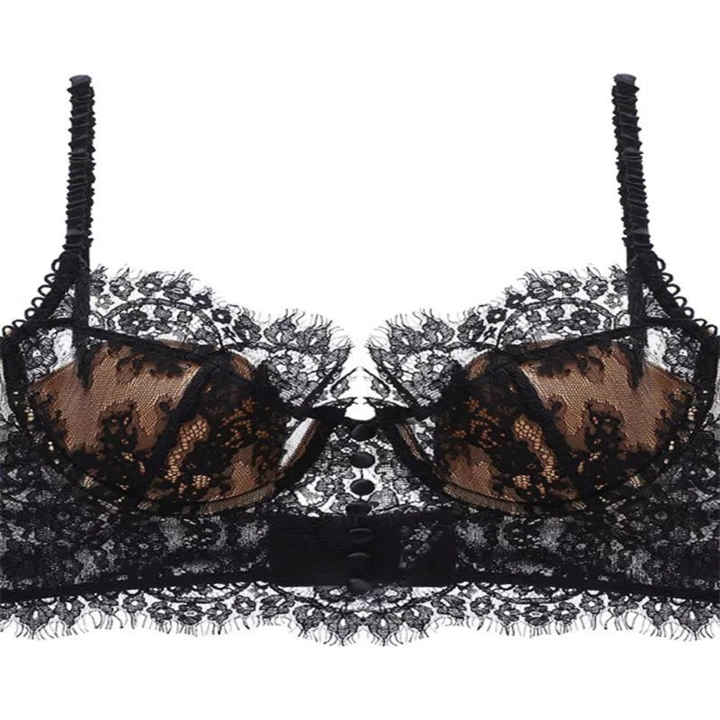 French Bra - Ultra-Thin Underwear with Side Smoothing & Anti-Sagging Support, Push-Up Bralette - Trenches of Mariana