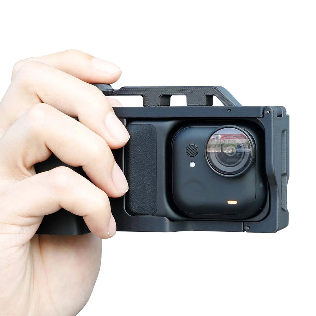 Trenches of Mariana Insta360 GO Ultra Vlog Camera Accessory attached to a compact action camera for vlogging.