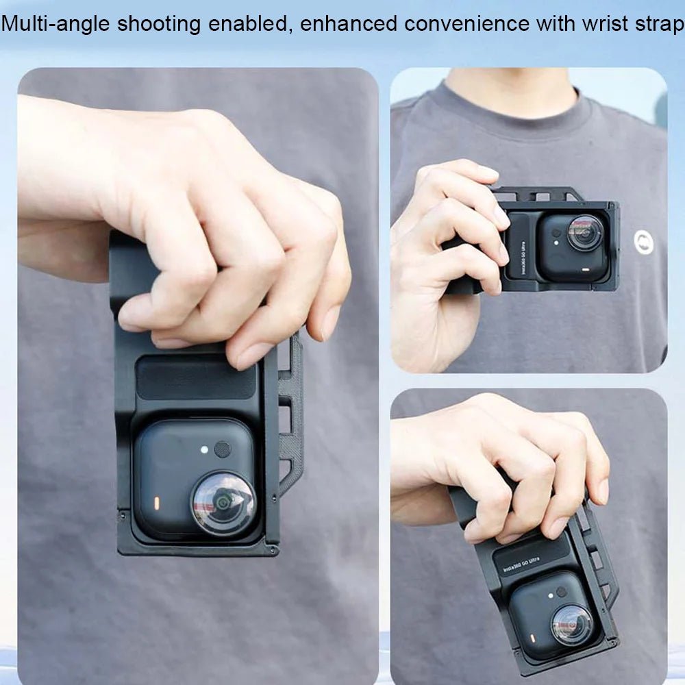 Trenches of Mariana Insta360 GO Ultra Vlog Cam accessory attached to the compact action camera for enhanced vlogging.