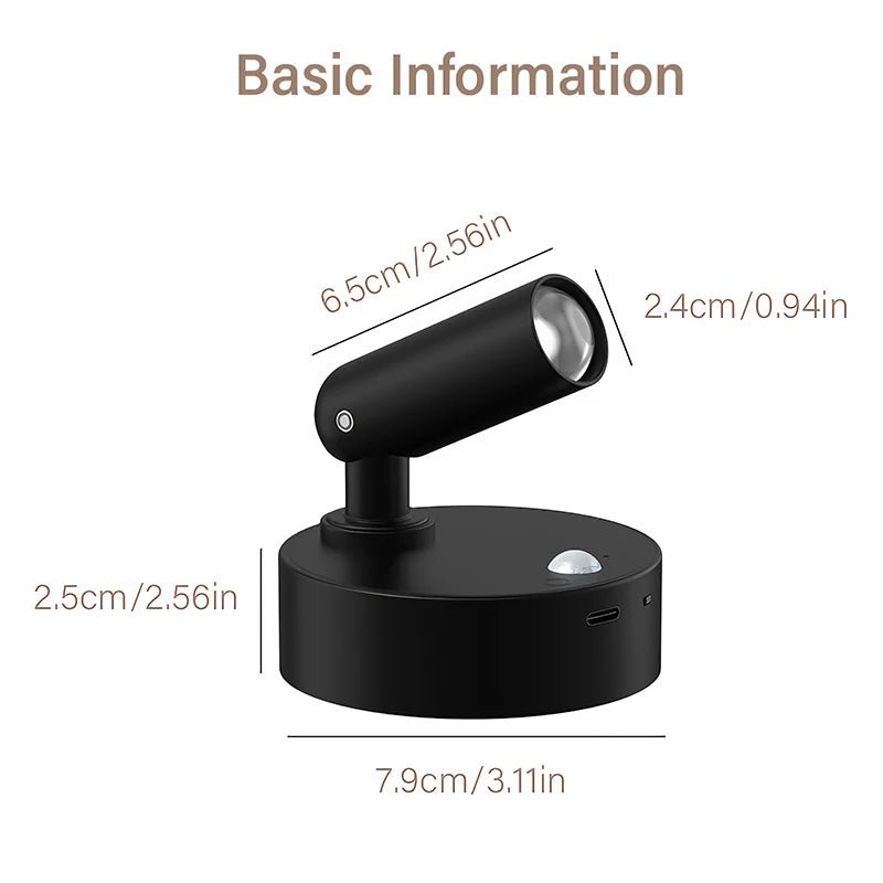 Magnetic Smart Night Light Adjustable Color USB Rechargeable Small Wall Lamp for Bedroom Storage Room Hallway Art Exhibition - Trenches of Mariana