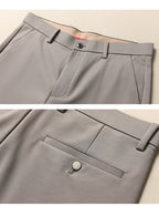 Men's casual trousers by Trenches of Mariana with mulberry silk, ice-feel, straight-leg design, wrinkle-free summer commuter pants.