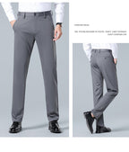 Men's casual trousers by Trenches of Mariana, high-end straight-leg summer pants with mulberry silk and wrinkle-free ice-feel fabric.