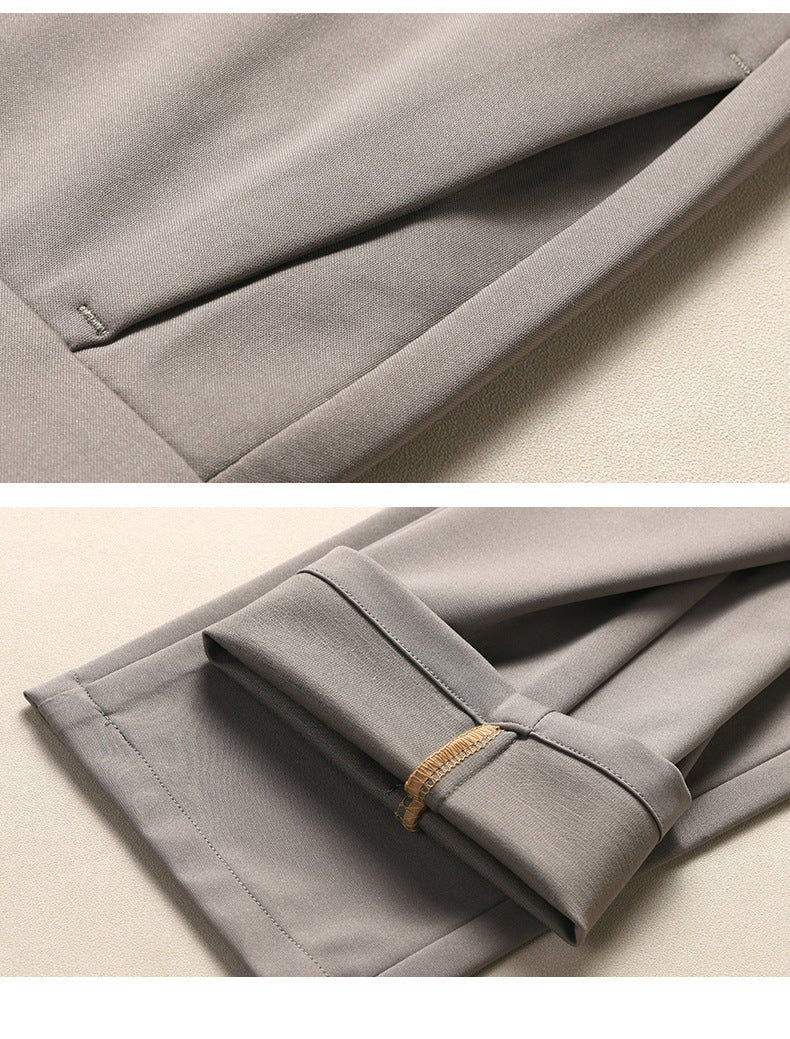 Men's casual trousers by Trenches of Mariana, made with mulberry silk, ice-feel fabric, straight-leg, wrinkle-free summer business pants.