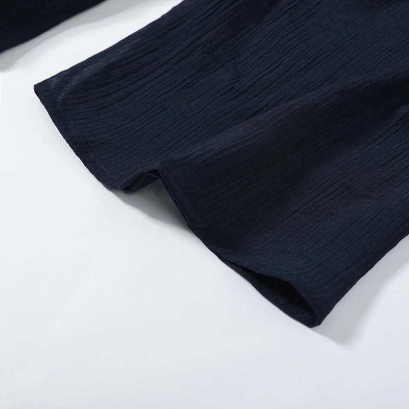 Trenches of Mariana Not PJs sleepwear set featuring a cozy, stylish pajama top and bottoms in soft fabric.