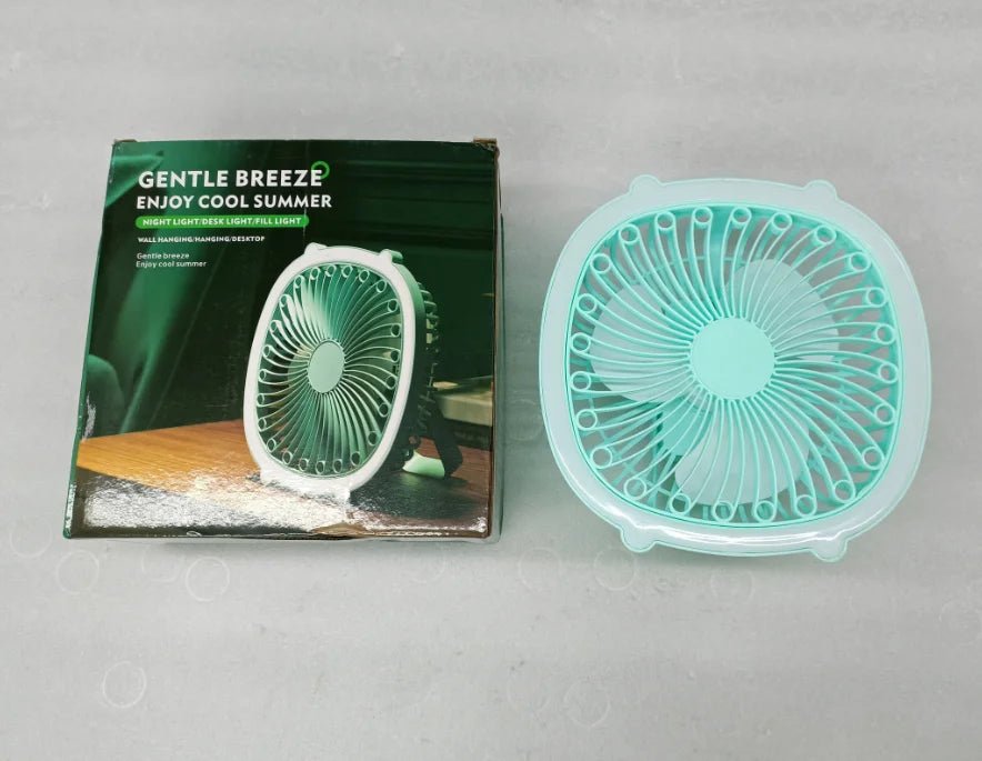 Trenches of Mariana portable desktop mini fan showing compact design with adjustable settings and cooling blades.