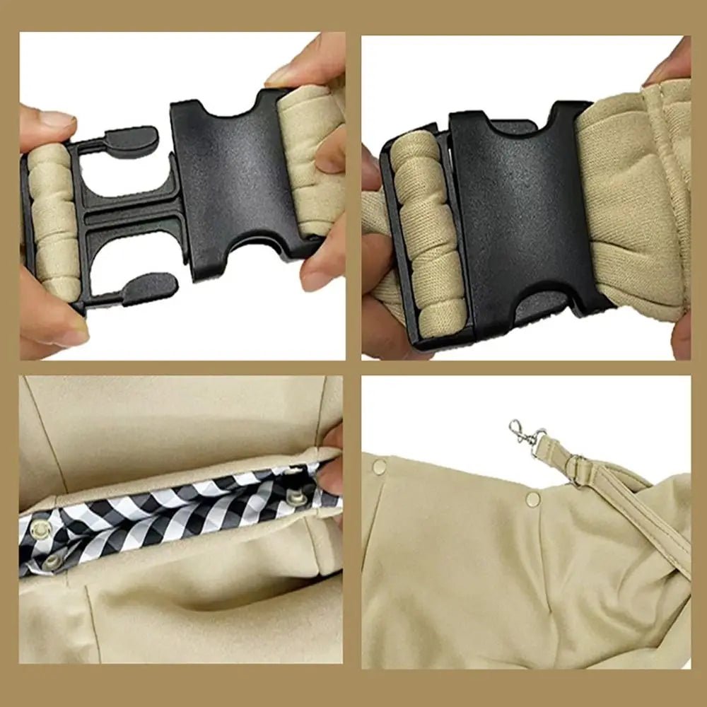 Trenches of Mariana puppy sling carrier bag with adjustable strap and breathable fabric for comfortable pet transportation.
