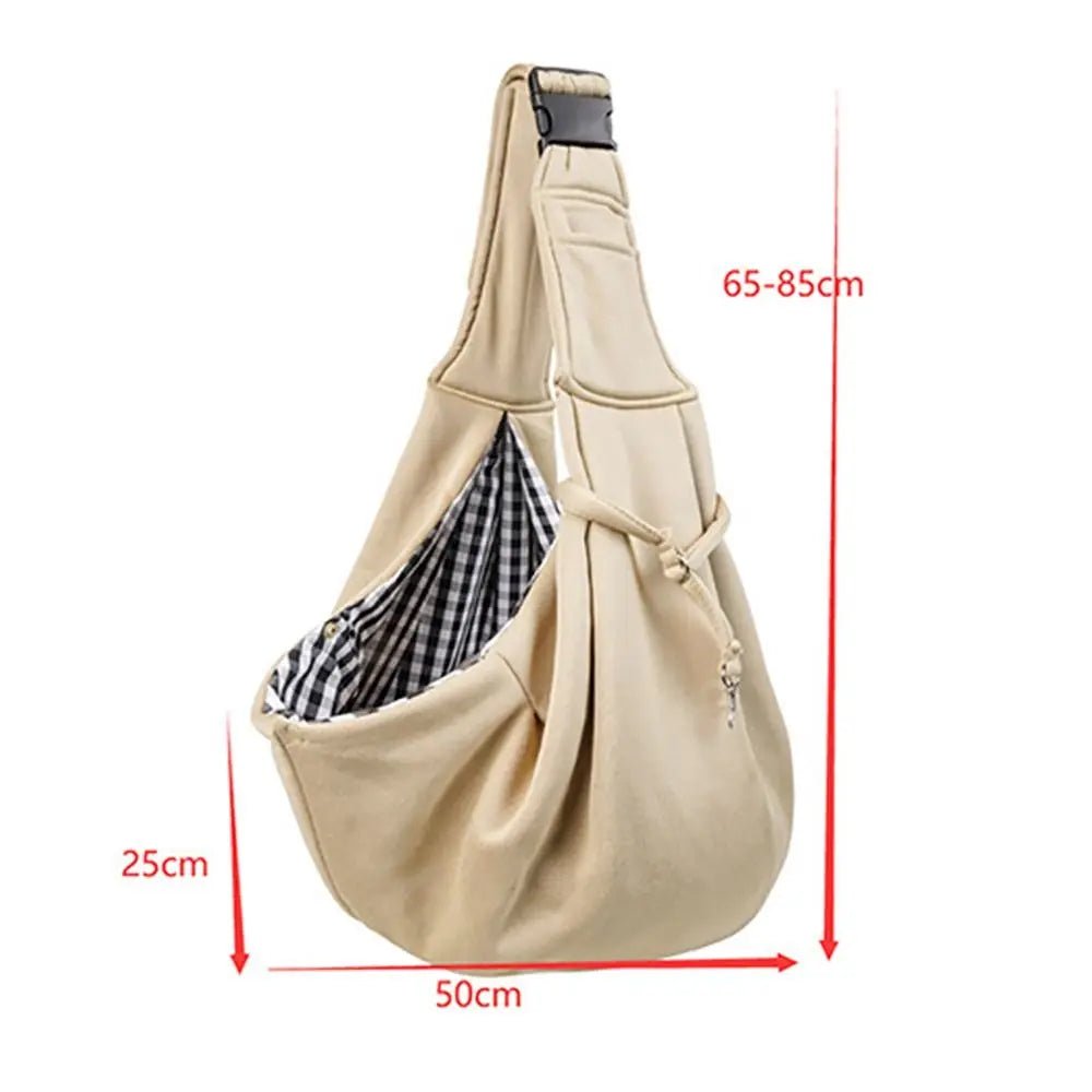 Trenches of Mariana puppy sling carrier bag with adjustable strap and breathable fabric, designed for comfortable pet carrying