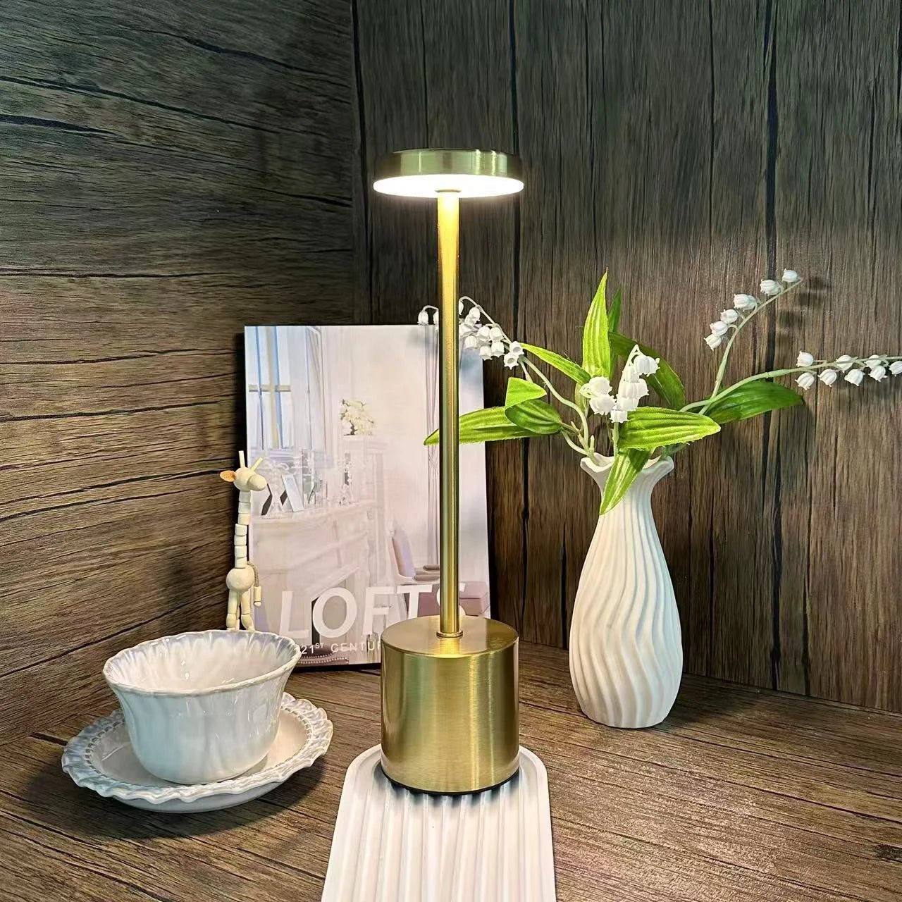Trenches of Mariana touch control lamp with modern design, featuring a sleek base and illuminated touch-sensitive surface.