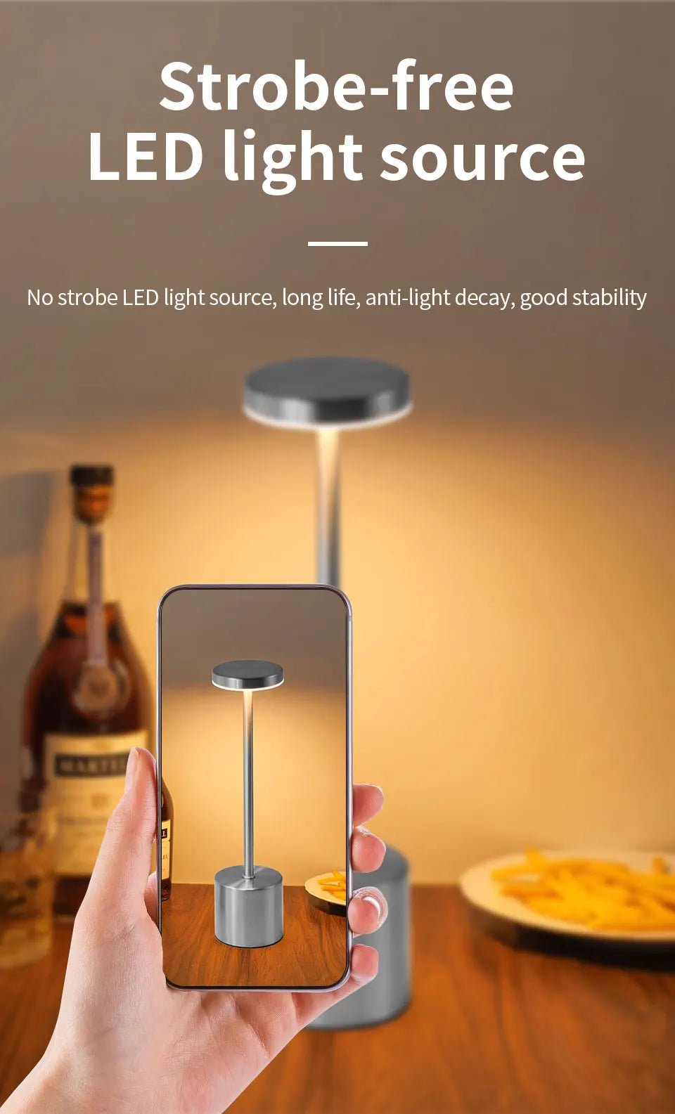 Trenches of Mariana touch control lamp with sleek modern design and illuminated base, perfect for contemporary home decor.