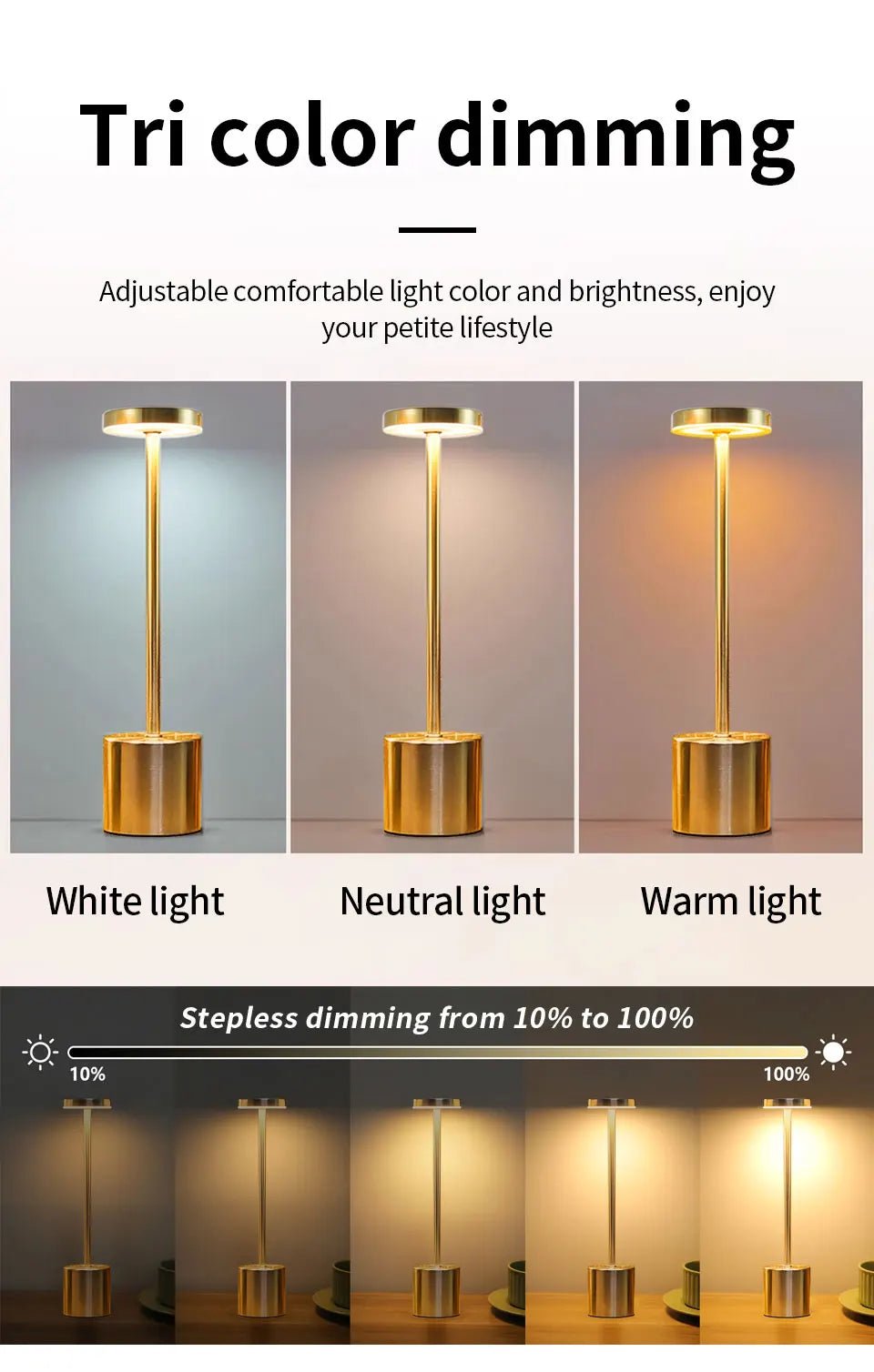 Trenches of Mariana touch control lamp with sleek design and illuminated touch surface for easy lighting control.