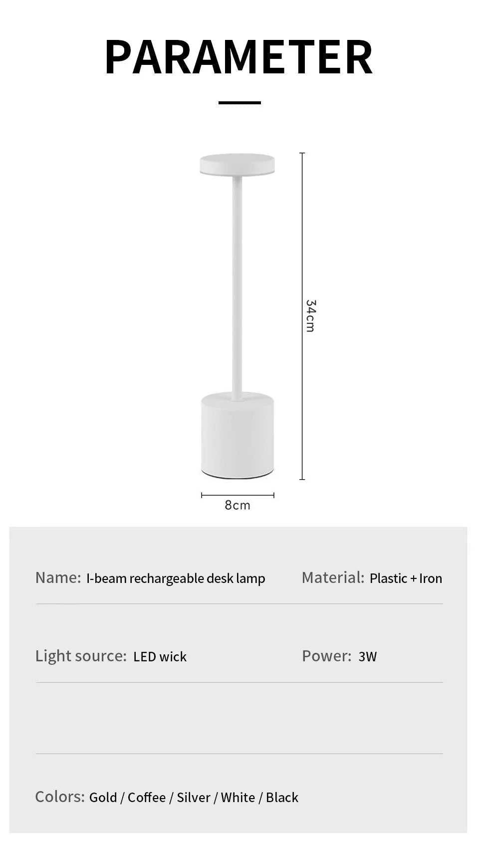 Trenches of Mariana touch control lamp with a sleek modern design and illuminated surface for easy operation.
