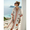 Womens V-Neck Striped Dress Loose Beach Casual Summer Dress - Trenches of Mariana